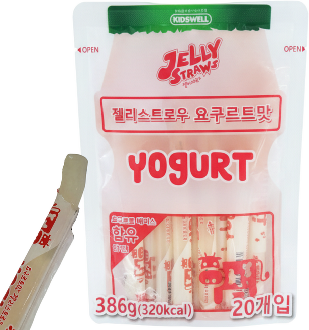 톡이네 대용량 요구르트 맛 젤리스트로우 대만 인기젤리, 40개, 19.3g