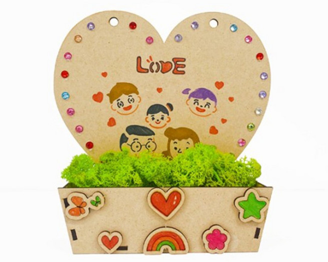 [토단] 모스 가득담은 우드하트 화분액자 만들기 1인세트