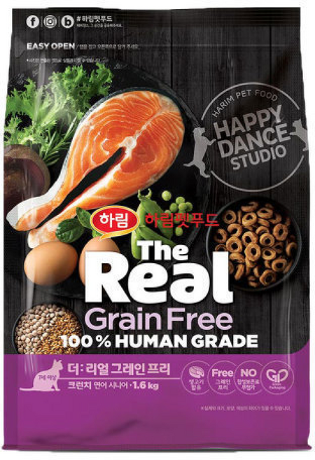 더리얼 캣 그레인프리 크런치 연어 시니어, 1.6kg, 1개