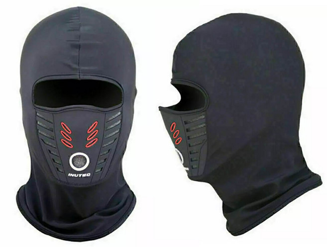 끌리다 겨울 방한 바라클라바 후드넥워머 기모, 블랙, 1개