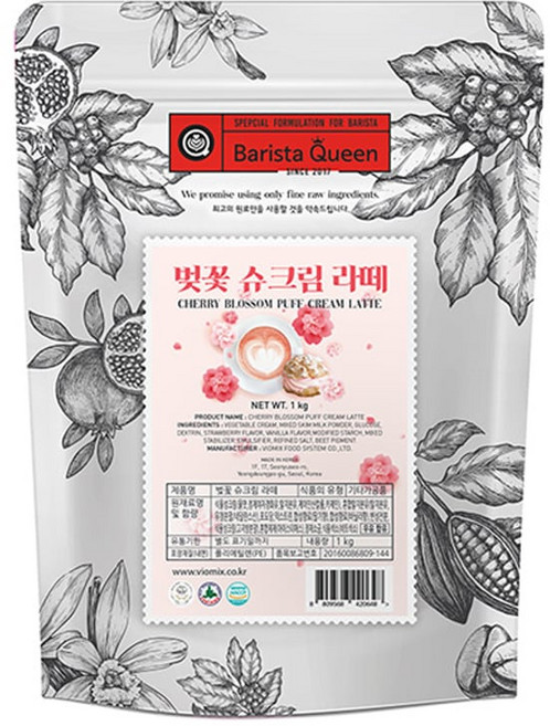 바리스타퀸 벚꽃 슈크림 라떼분말, 1kg, 1개입, 1개