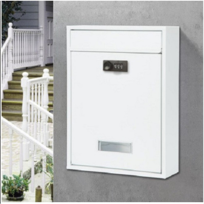 크로닉401 비밀번호 벽걸이 우체통, 화이트
