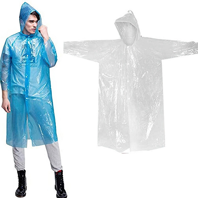 임의색상 일회용 우비 얇은 비닐 비옷 상의 우의 남자 여름 레인 낚시, 상세페이지 참조