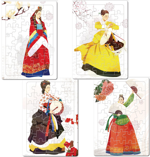 한복 퍼즐 한국의미 35조각 4종세트 판퍼즐, 35피스, 4개