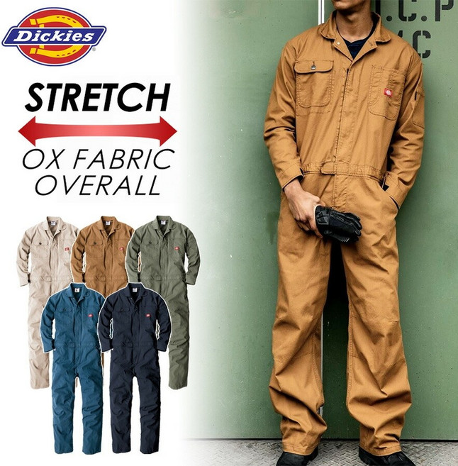 Dickies 스트레치 옥스 D-736 점프수트 츠나기 커버올 아웃도어 작업복 디키즈