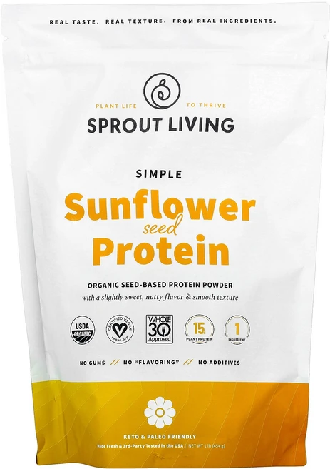 Sprout Living Simple Sunflower Seed Protein 1 lb 454 g, Sprout Living, Simple Sunflowe - 쿠팡