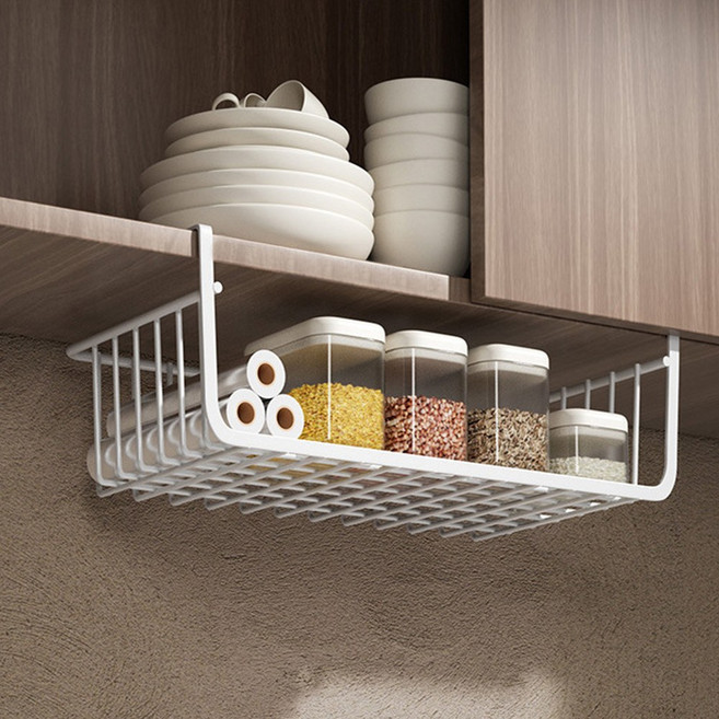 철제 수납 싱크대 상부장 걸이형 언더선반, (대형)화이트