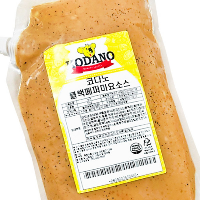 분이네 코다노 블랙 페퍼 마요소스 2kg 마요 드레싱 양념 바베큐 소스, 1개, 2L