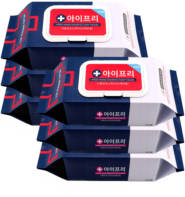 아이프리 알콜 아기 살균 소독티슈, 50매, 6개