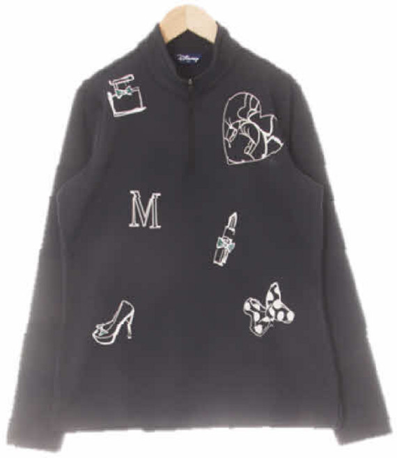 9292 디즈니 블랙 뷰티패턴 자수미니마우스집업티셔츠 [95]