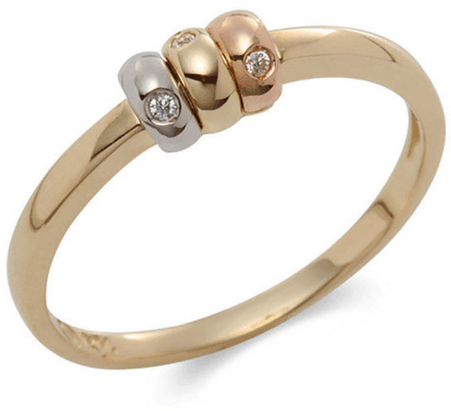 14K 18K 삼색 골드 쓰리링 러블리 반지 뷰티 아이템