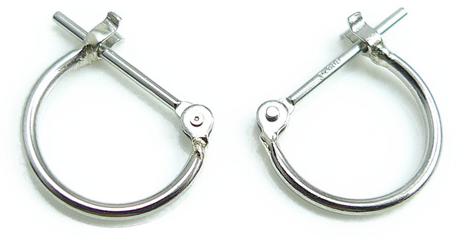 백금 Pt900 후프 귀걸이 1mm x10mm 양귀분 1쌍 여성용 후프 귀걸이(1x10mm 양귀)