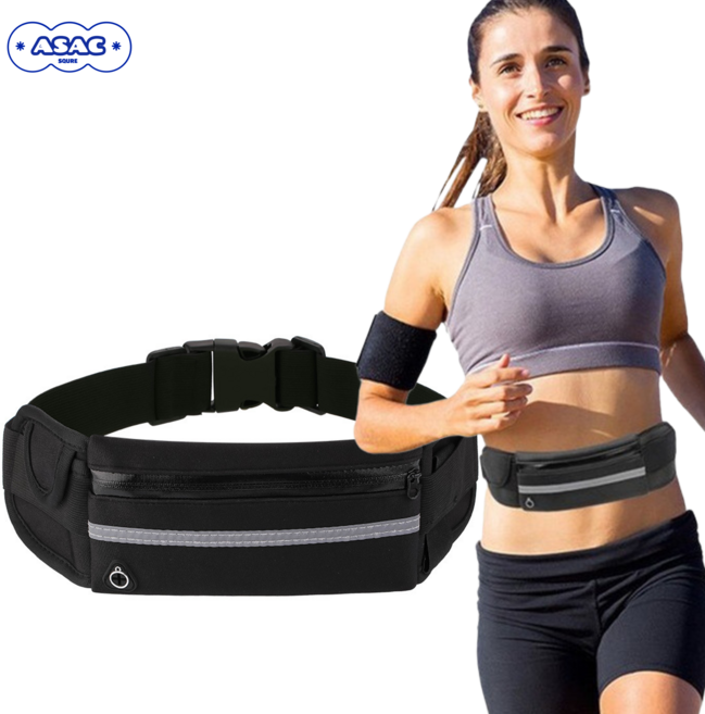 간편 러닝벨트 운동벨트 수납 아삭스퀘어, 블랙, 1개