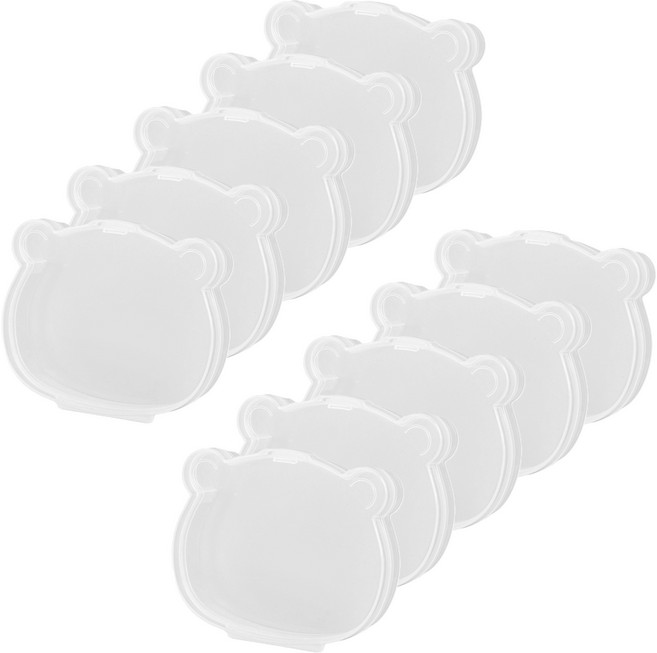 미소데이샵 미니 플라스틱 케이스 10p 귀여운 곰돌이 보관함 휴대용, 1세트, 단일