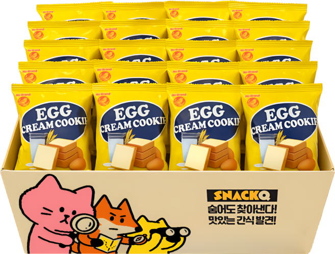 스낵큐 노브랜드 과자, 30개, 에그크림쿠키