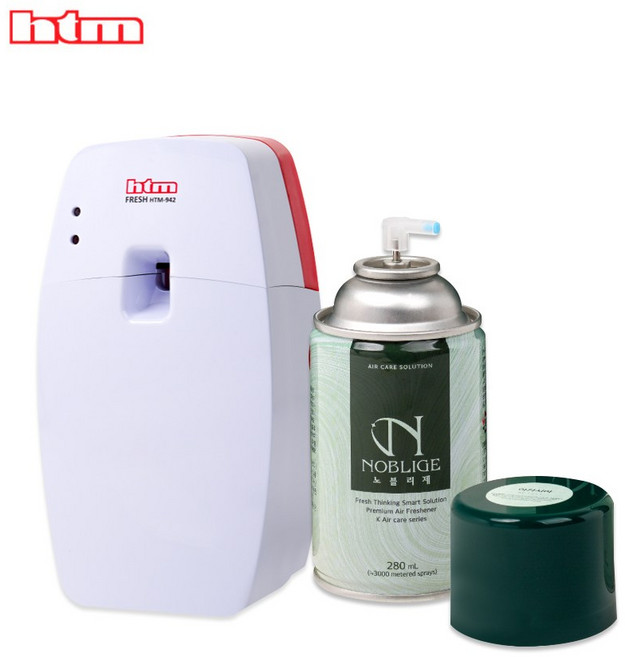 HTM 고급 캔 방향제 디스펜서 리필 SET 실내방향제 화장실방향제, 1세트, 280ml, 전용용기+아카시아향