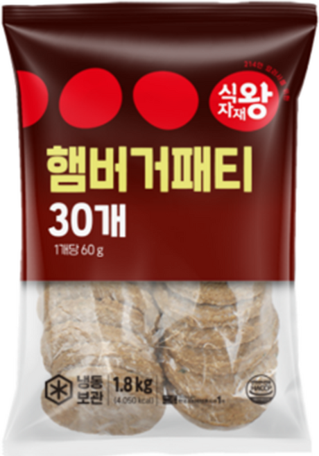 식자재왕 햄버거패티, 1.8kg, 6개