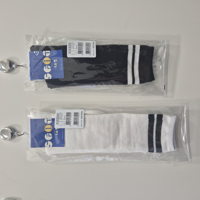 NC충장점 에스핏 아동 주니어 // 빠른배송// *25년 여름상품* SRX901FKSL30 (화이트 블랙) 깔끔한 무지 두줄 라인이 들어간 베이직 장말 반스타킹 삭스