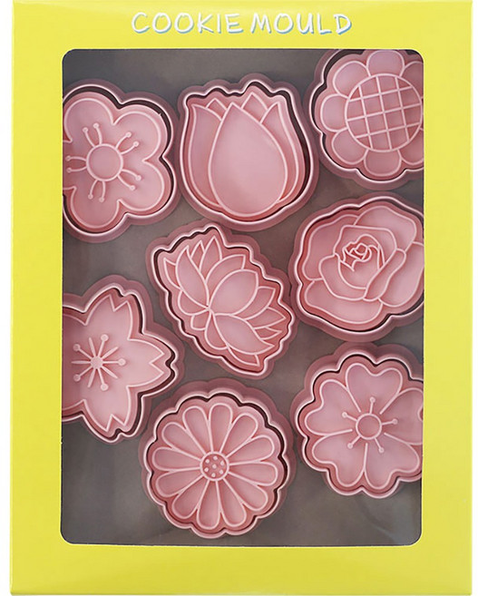 Mian Xiao Xin 비스킷 몰드 베이킹 쿠키스탬프 세트 MX001, 꽃, 1개