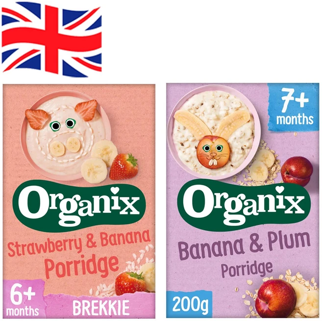 120g 2개 오가닉스 포리지 세트 스트로베리앤바나나 1개 바나나앤플럼 1개 Organix - 쿠팡