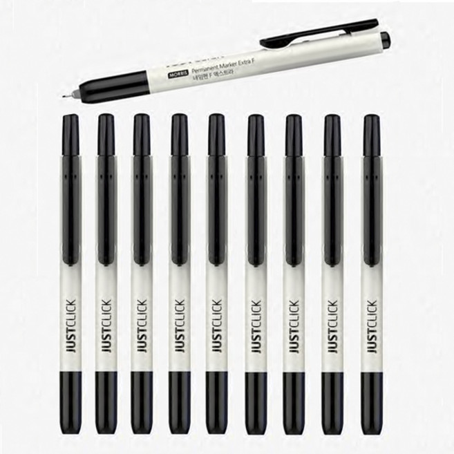 모리스 저스트클릭 노크식 네임펜 F EXTRA 10개 세트, 네임펜 F EXTRA 흑색 10개 세트, 1개