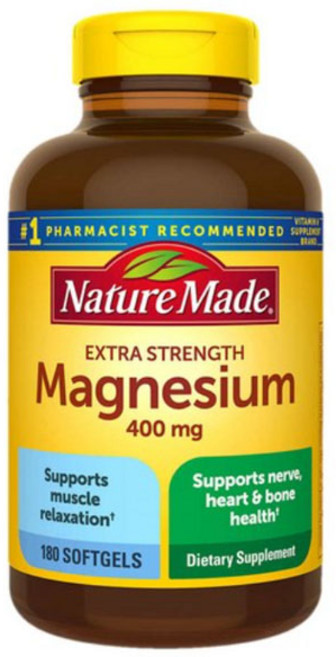 네이쳐메이드 마그네슘 400 mg 180정 (소프트젤) Nature made Extra Strength magnesium 180 softgels, 1개
