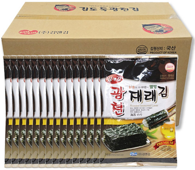 [가온애] 광천김 / 광천 재래 전장김 (1박스), 25g, 20개