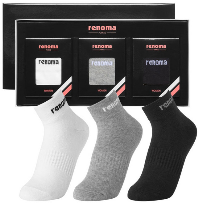 레노마 스포츠양말 선물세트 답례품 선물용 여자 남성 양말세트4종, 선택2) 스포츠여성3족
