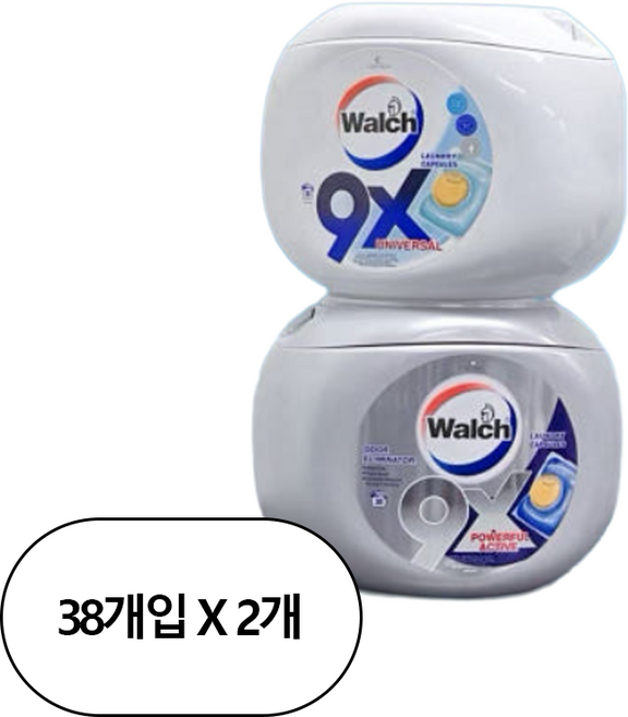 월치 히어로 니치퍼퓸 캡슐세제 파워풀액티브, 2개, 38개입