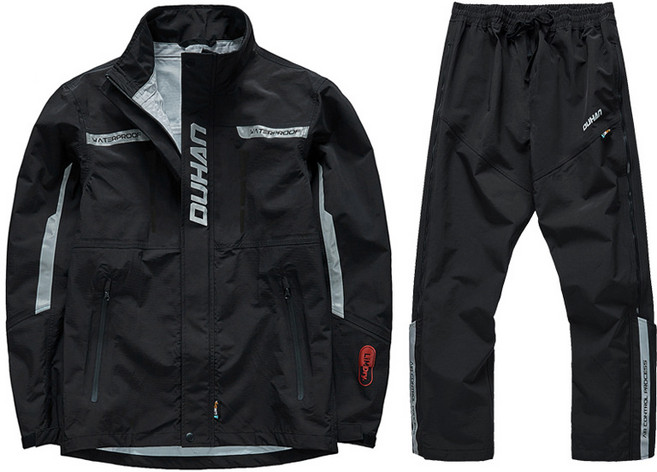 couyor 오토바이 비옷 방수 우비 상하의 세트 바이크비옷 바이크우비 바이크우의 방수복 오토바이옷 오토바이우비 자전거비옷 남성우의 남성우비 상하의 우비세트, 블랙