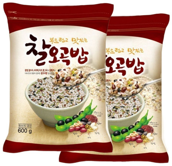 국산 오곡밥 재료 찰오곡밥, 2개, 600g