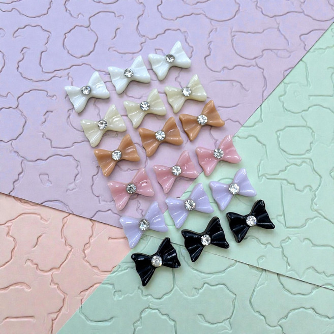 큐빅리본 네일파츠, 20개, 블랙