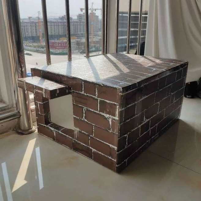 길고양이 겨울집 급식소 비닐 실외 보온, 1마리, 레드커피, 1개