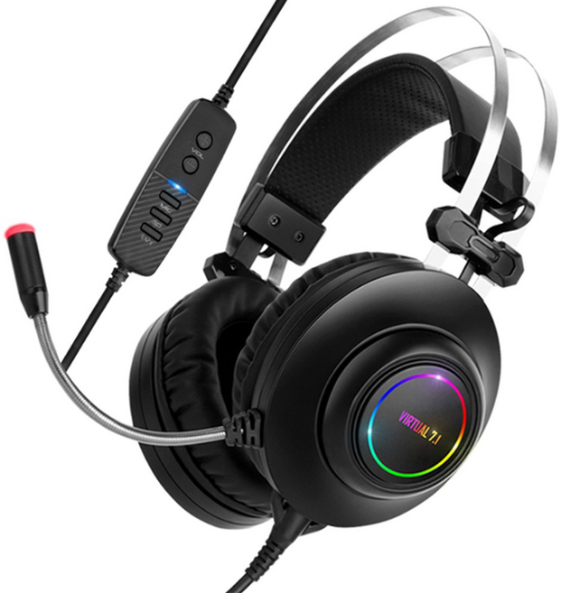 앱코 HACKER 가상 7.1 RGB 진동 노이즈 캔슬링 마이크 3D 초경량 게이밍 헤드셋, ABKO N550 ENC(가상7.1/진동/노캔마이크), 블랙