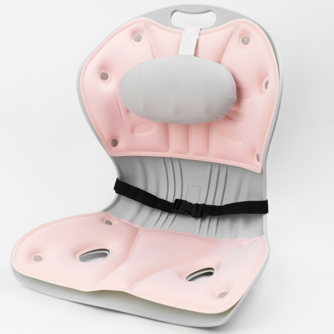 Mirsh 바른자세 등받이 허리보호 자세보정 의자, 핑크