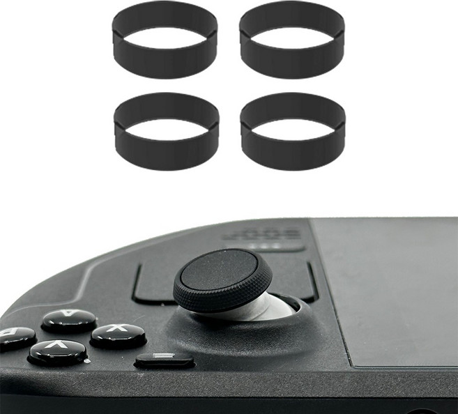 스팀덱 스틱 갈림방지 링 실리콘 보호 커버 프로콘2 듀얼센스 엑박패드 ROG Ally 호환, 블랙(4개입)