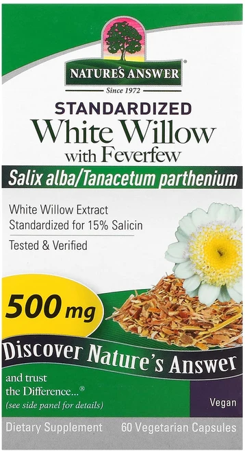 Nature's Answer 화란국화 함유 흰 버드나무 500 mg 베지 캡슐 60정, NaturesAnswer화란국화함유흰버드나무500mg베, 1개 - 쿠팡