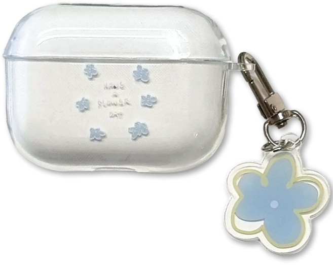 영스피플 화이트 플라워 투명 에어팟 케이스 1 2 3 프로2 기본 꽃 레진 보호 커버, 에어팟 프로