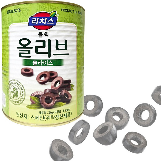 리치스 피티드 블랙 올리브 홀, 3kg, 1개