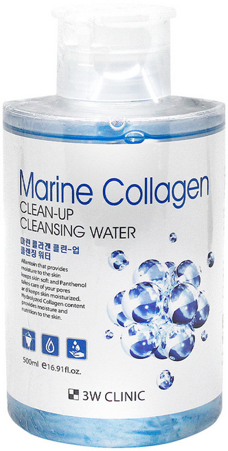 3W클리닉 마린 콜라겐 클린업 클렌징 워터 500ml, 1개