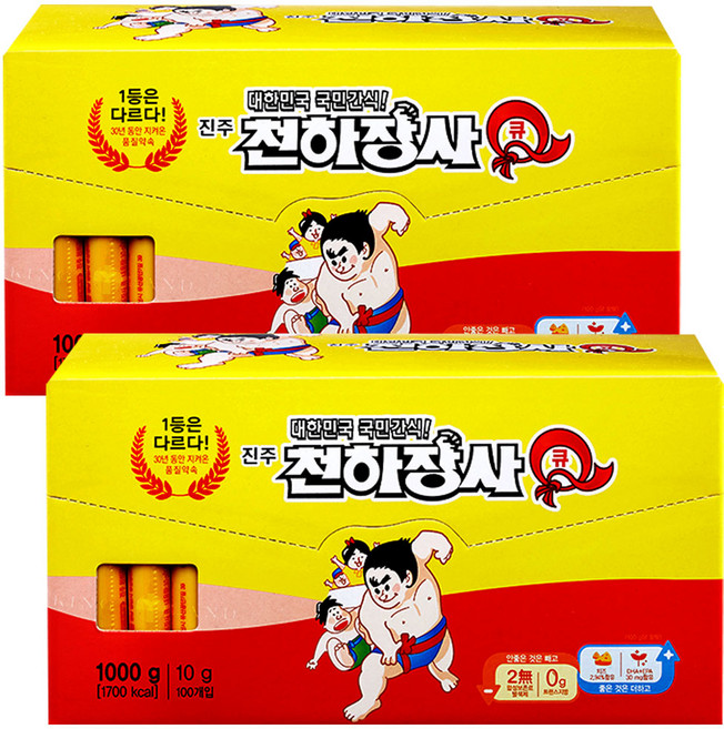 진주햄 천하장사Q 1000g (10gx100개입), 1kg, 2개