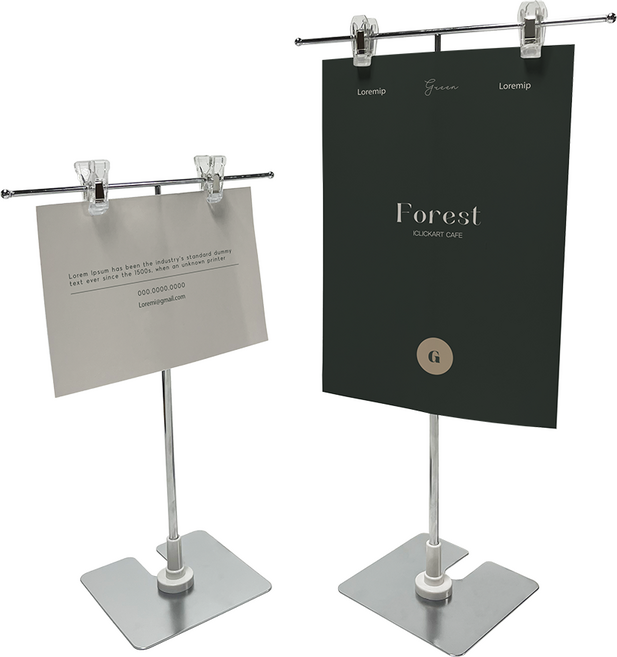 애드라벨 A6 A5 A4 A3 POP T형 메뉴 가격표 홀더 메모홀더 메모꽂이 쇼클립, T형 집게 POP 사각받침 대