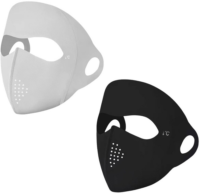 BIGHAPPY 얼굴전체 완벽차단 풀페이스 여름용 자외선차단 냉감 스포츠마스크, 블랙