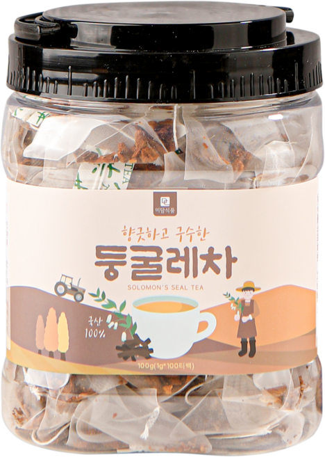 [국산 100%] 미담식품 향긋하고 구수한 둥굴레차 티백, 1개, 100개입, 1g