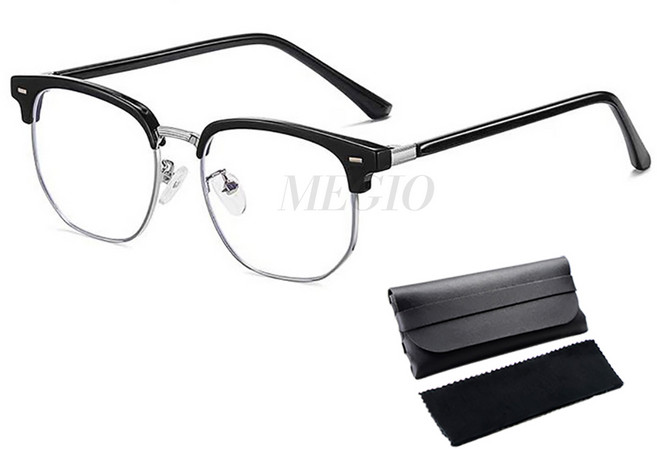 MEGIO 남여공용 베이직 데일리 가벼운 하금테 안경
