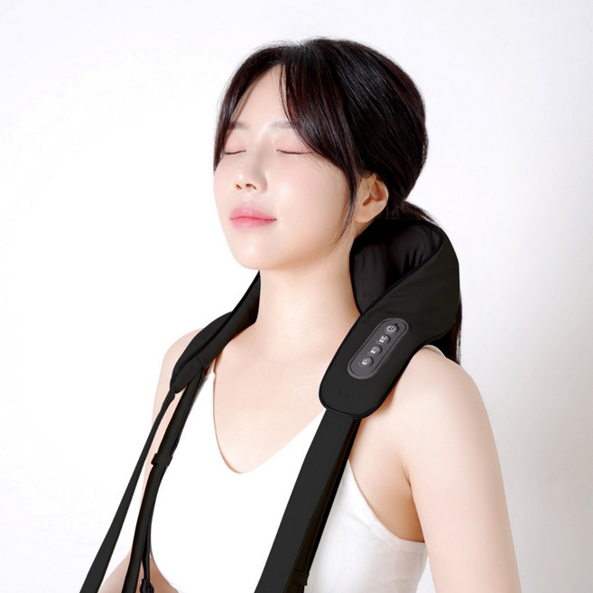 클로 넥앤프로 무선 목 어깨 마사지기 안마기 기계 허리 승모근 지압기, CLOER-4001, 블랙