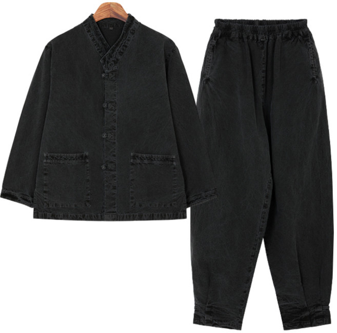 [아리랑의 봄] 20수 V넥 남녀공용 저고리 바지 한 벌