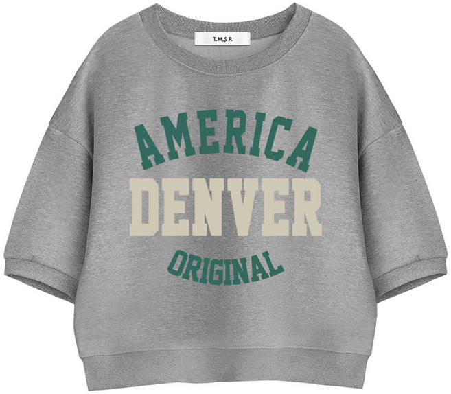 몰토벨리노 SF 덴버 세미오버핏 크롭 반팔 맨투맨