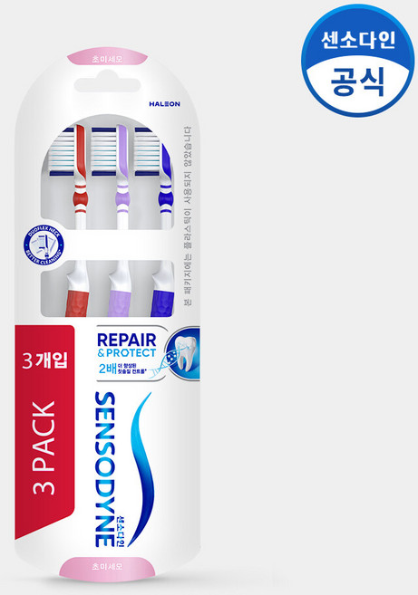 [센소다인] 리페어 앤 프로텍트 초 미세모 칫솔 3개입, 1개