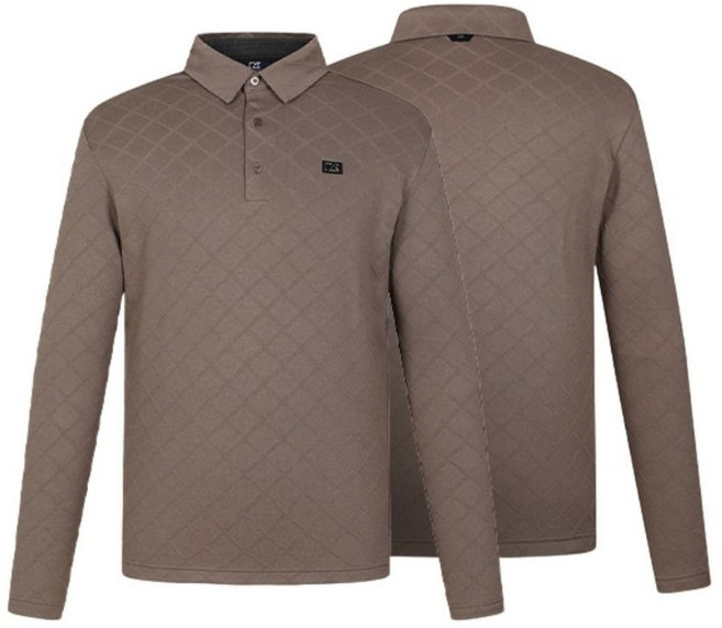 봄가을용 커터앤벅 남성 다이아 자카드 긴팔 폴로티 CBMTS53913